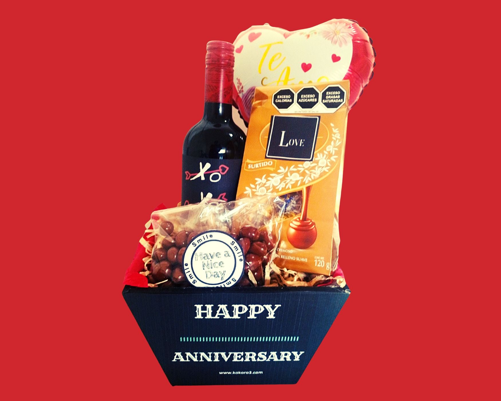 Regalo Aniversario Vino y chocolate – Regalos Kokoro3