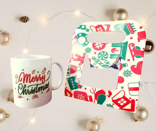 Taza Navideña Merry Christmas con Blister