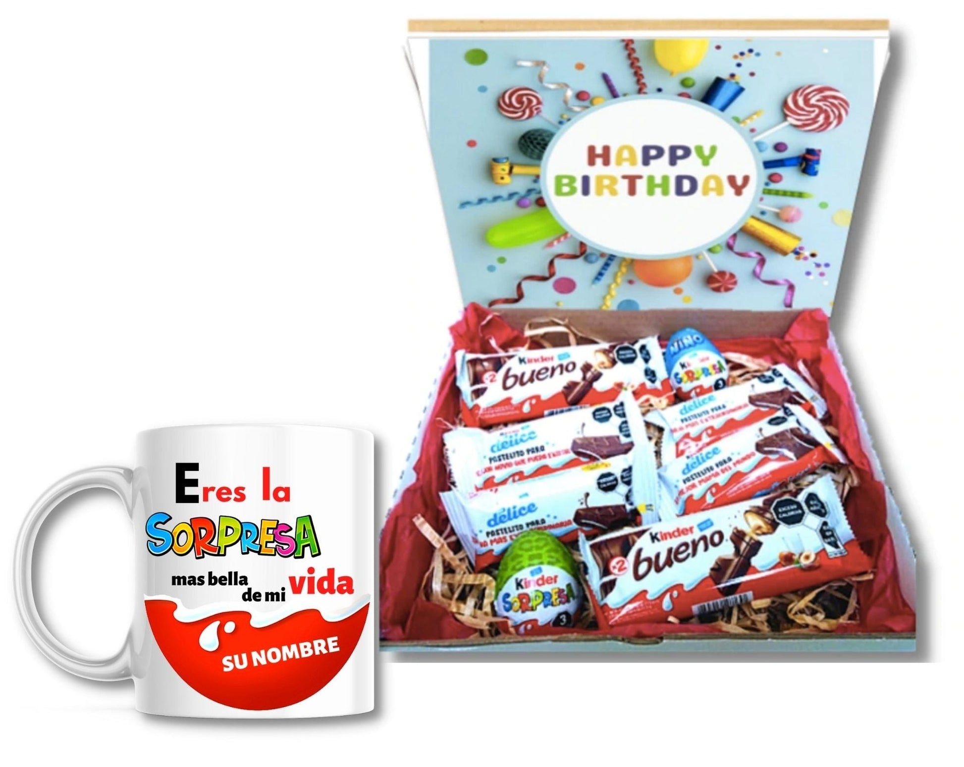 Kit de regalo personalizado chocolate + taza